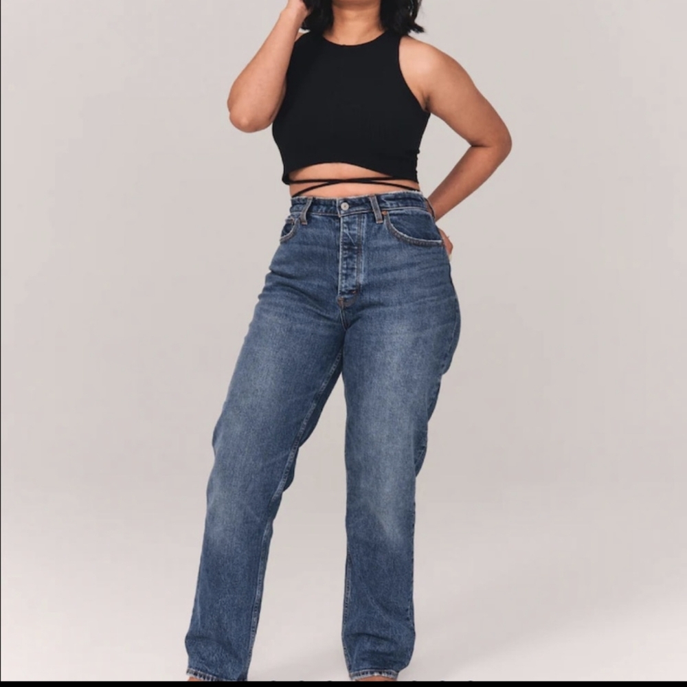 A&F curve love the dad high-rise jeans like new!